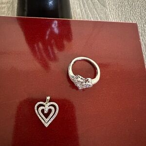 Silver Heart Ring with Intricate Detailing